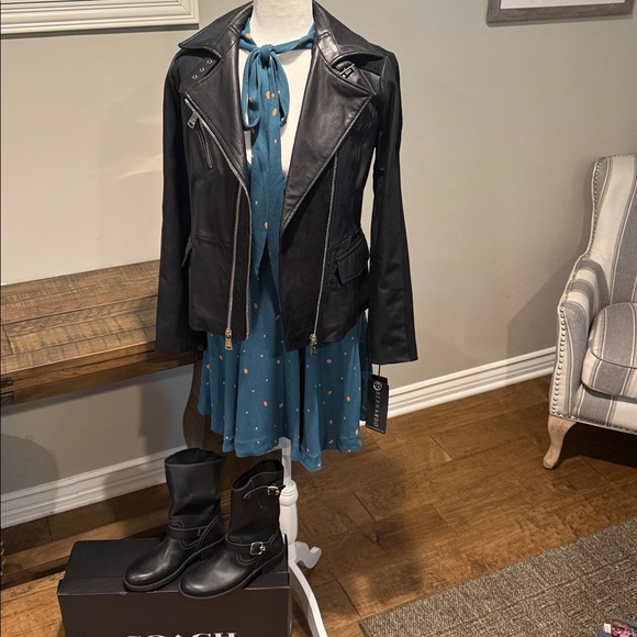 Free People Teal Backless Dress with Dots - Picture 10 of 11